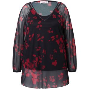 MIAMODA Blouse  donkerrood / zwart