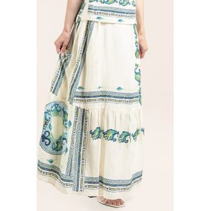 Odd Molly Rok 'The Plate'  lichtbeige / blauw / turquoise