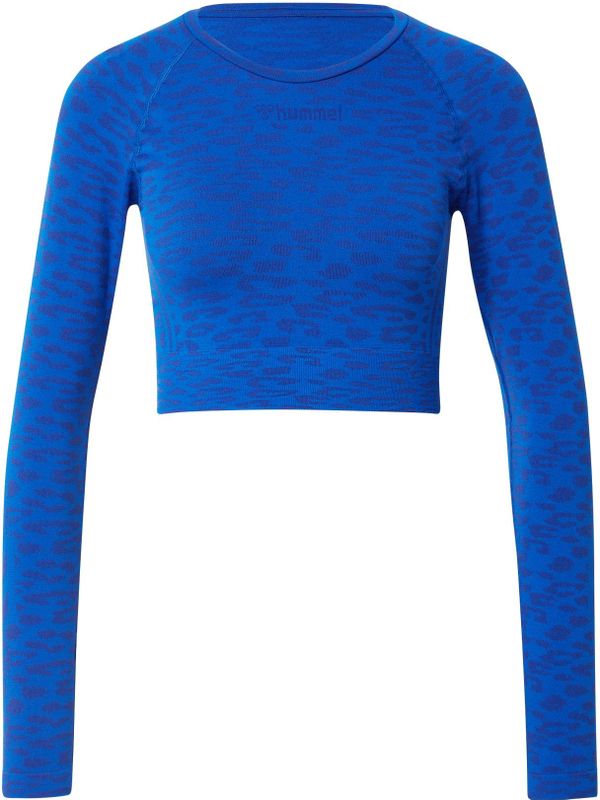 Hummel - Hmlmt Leo Seamless Crop T-Shirt - Olympian Blue/Sodalite Blue - Dames T-Shirt