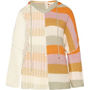 swirly Trui  beige / curry / oranje / rosa