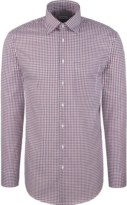 SEIDENSTICKER - Zakelijk Overhemd - Lila/Wit - Regular Fit - Lange Mouw