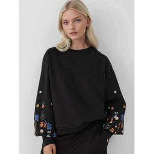 Hiccup Sweatshirt  ecru / blauw / oranje / zwart