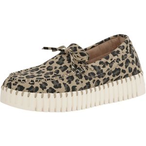 ILSE JACOBSEN Instappers 'Tulip'  beige / lichtbruin / zwart