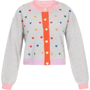 MYMO Oversized vest  lichtgrijs / pruim / donkeroranje / oudroze