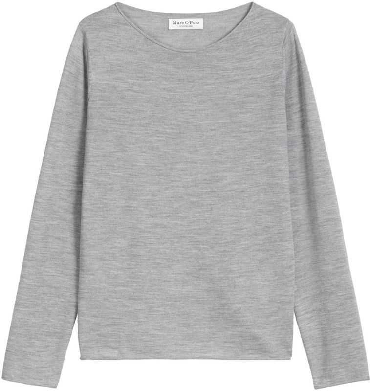 Marc O'Polo - Trui - Lichtgrijs - Slanke Pasvorm - Lange Mouw