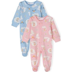 MINOTI Rompertje/body  lichtblauw / geel / lichtroze / wit