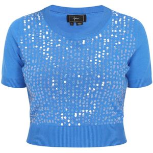 faina Trui  blauw / zilver