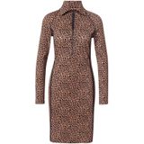 Marc Cain - Jurk - Bruin - Dierenprint - Korte Mouwen - Figuur Omarmend