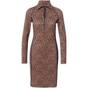 Marc Cain - Jurk - Bruin - Dierenprint - Korte Mouwen - Figuur Omarmend