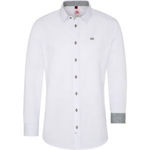 SPIETH & WENSKY Klederdracht overhemd 'Frisco'  grijs gemêleerd / wit