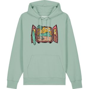 Watapparel Sweatshirt 'Surf And Beach'  lichtbruin / mosterd / mintgroen / rosa