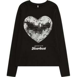 ONLY GIRLS Shirt 'KOGANNIE'  zwart / zilver / wit
