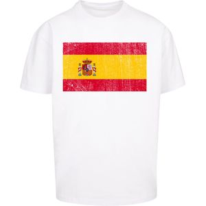 F4NT4STIC Shirt 'Spain Spanien Flagge distressed'  geel / rood / wit