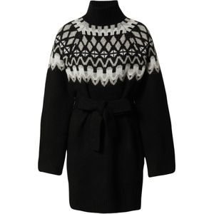 EDITED Gebreide jurk 'Amita'  beige / grijs / zwart