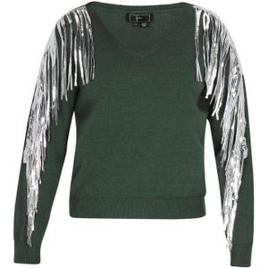faina Trui  donkergroen / zilver