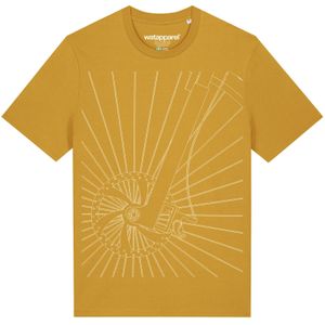 Watapparel Shirt 'Fahrradspeichen'  mosterd / wit
