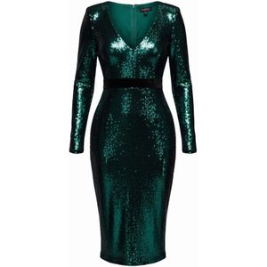 GODDIVA Jurk  donkergroen