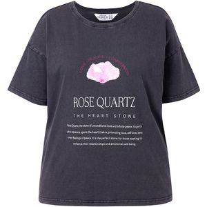 Studio Untold Shirt  antraciet / lichtroze / wit