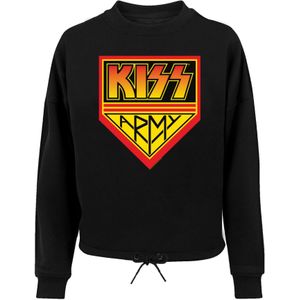 F4NT4STIC Sweatshirt 'Kiss Army Logo'  donkeroranje / rood / zwart