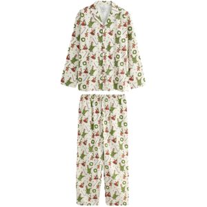 Next Pyjama lang  crème / bruin / groen / rood