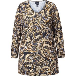 Ulla Popken Shirt  oranje / zwart / wit