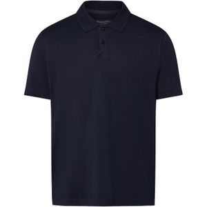 Marc O'Polo - Shirt - Donkerblauw - Katoen - Polokraag - Kwartmouw