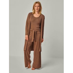 YOU LOOK PERFECT Huispak 'LOUNGEWEAR SET  - Cardigan Blossom & Top Blossom & Pants Bailey'  cognac