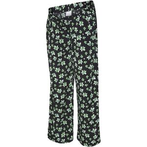 MAMALICIOUS Gebloemde Loose Fit Broek MLELLINOR van Gerecycled Polyester Zwart/Groen