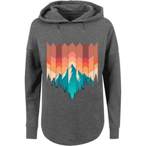 F4NT4STIC Sweatshirt 'Berg Sonnenuntergang'  grijs gemêleerd / petrol / mandarijn / wit