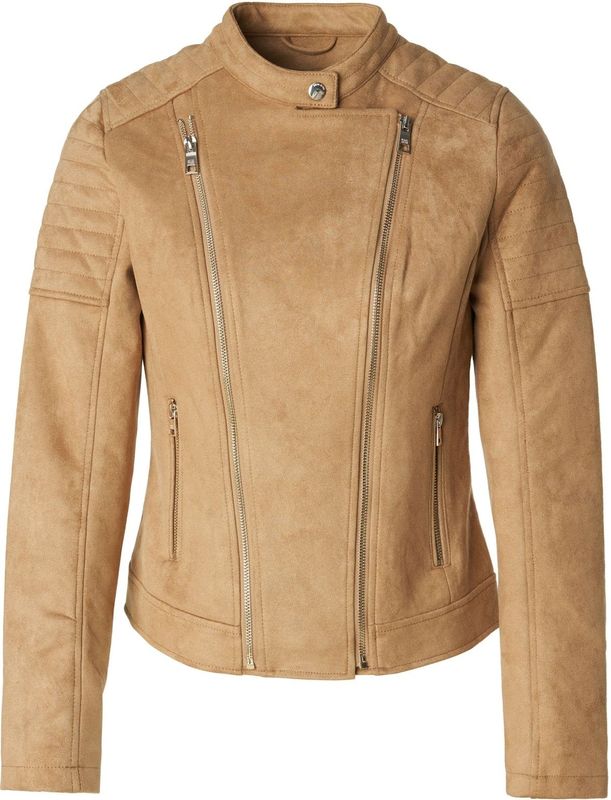 Salsa Jeans - Suede Moto Jas - Bruin - Slim Fit - Lange Mouwen