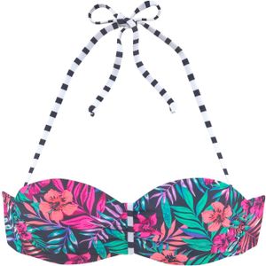 Look - Bandeau Bikini - Gedessineerd - Marine - Met Sluiting Achter