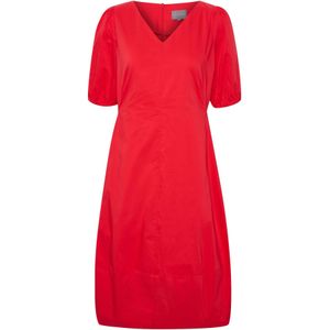 CULTURE - Antoinett - Jurk - Cranberry - Knielengte - V-hals
