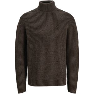 Jack & Jones - JORBLEECKER KNIT ROLL NECK BF - Coltrui - Mulch - Lange Mouwen