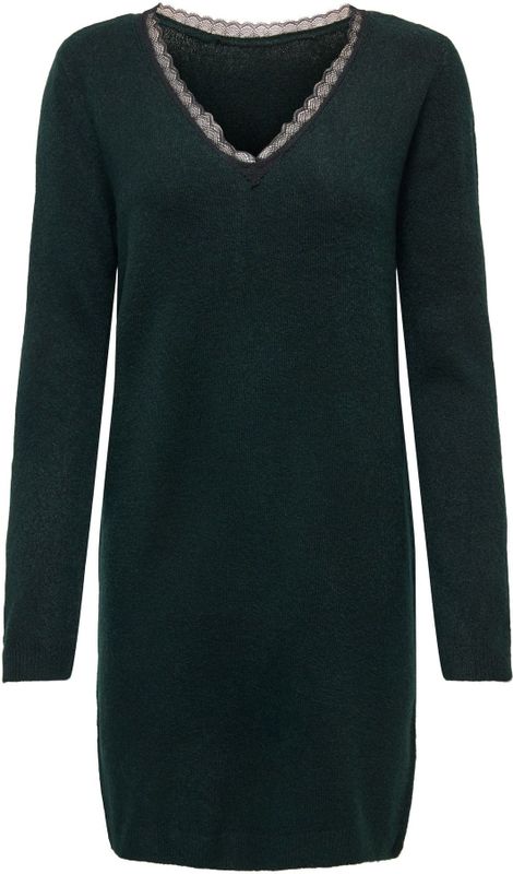 Onltammy - Midi-jurk - Gebreid - V-Hals - Lange Mouwen - Regular Fit