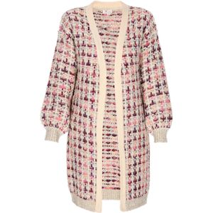 IZIA Gebreid vest  beige / oudroze / donkerrood / zilver