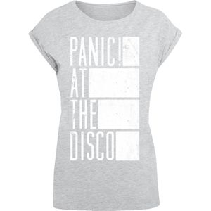 F4NT4STIC Shirt 'Panic At The Disco Block'  grijs gemêleerd / wit