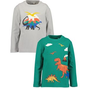 Blue Seven - Shirt - Grijs/groen - Lange Mouwen - Set van 2