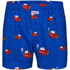 Sugar Pine Boxershorts ' Webboxershorts weit Motive Print '  blauw / rood
