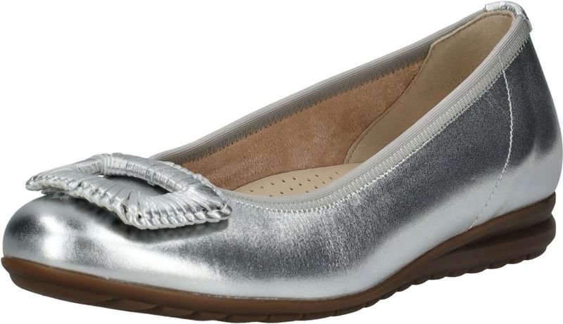 Ballerina - Effen - Leer - Metallic Look - Platte Hak