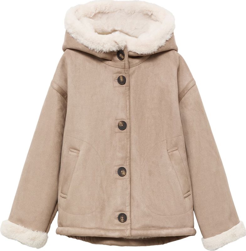 Mango Kids - Winterjas - Beige - Suede