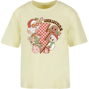 F4NT4STIC Shirt 'Groovy Christmas Flash'  lichtgeel / gemengde kleuren