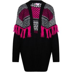 IZIA Gebreid vest 'Eyota'  pink / zwart / wit