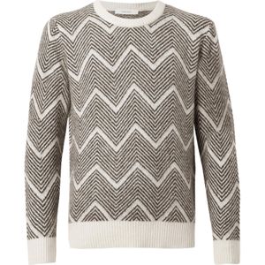 SELECTED Trui 'SLHRAI'  donkerbruin / wit