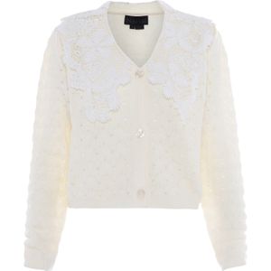 NAEMI Gebreid vest  wit / wolwit