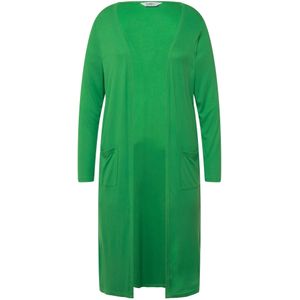 Janet & Joyce - Gebreid Vest - Groen - Normale Pasvorm - Lange Mouw