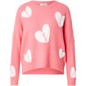 PRINCESS GOES HOLLYWOOD Trui 'Broken Hearts'  lichtroze / wit