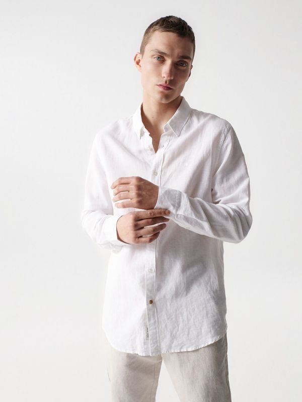 Salsa Jeans - Overhemd - Groen - Effen - Lange Mouw