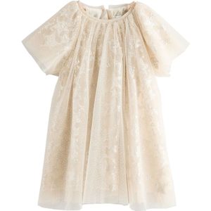 Next - Jurk - Chamois - Flare - Knoopsluiting - Ronde Hals - Knielengte