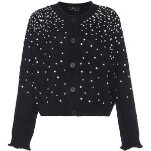 faina Gebreid vest  zwart / zilver