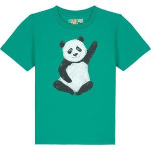 watabout.kids Shirt 'Panda'  groen / zwart / wit